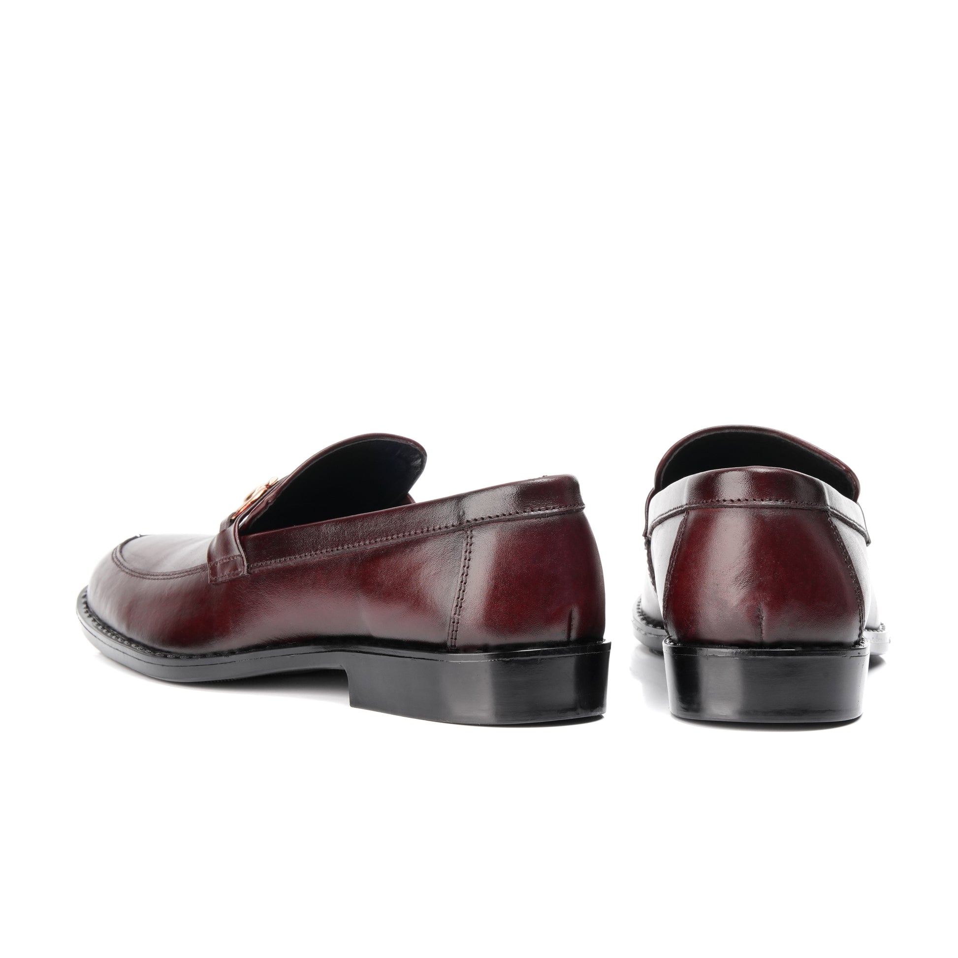 ST-05-Maroon Cow Leather Horse bit Formal Loafer Style In Rubber sole - DeVogue