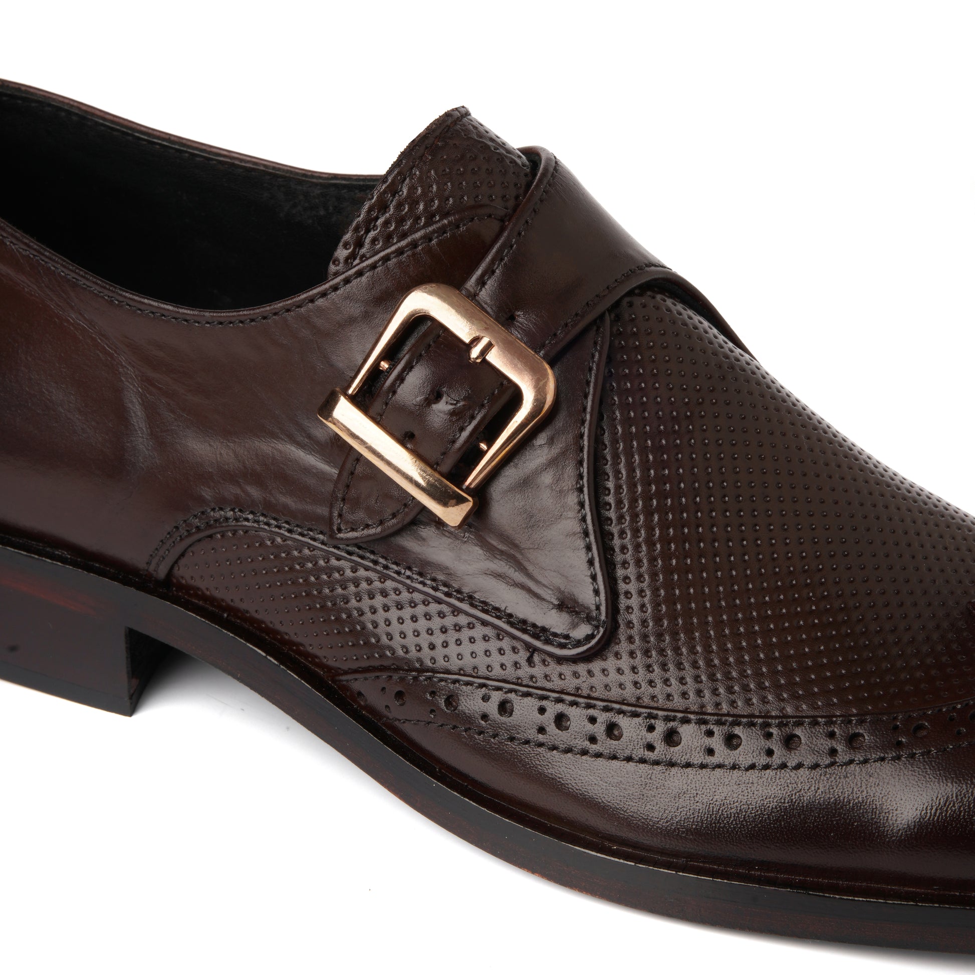 3011-Dotted Royal Premium Cow Leather Formal Double Monk Style - DeVogue