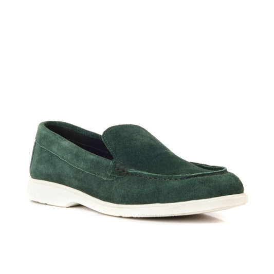 LP-01 Green loafers with white sole - DeVogue