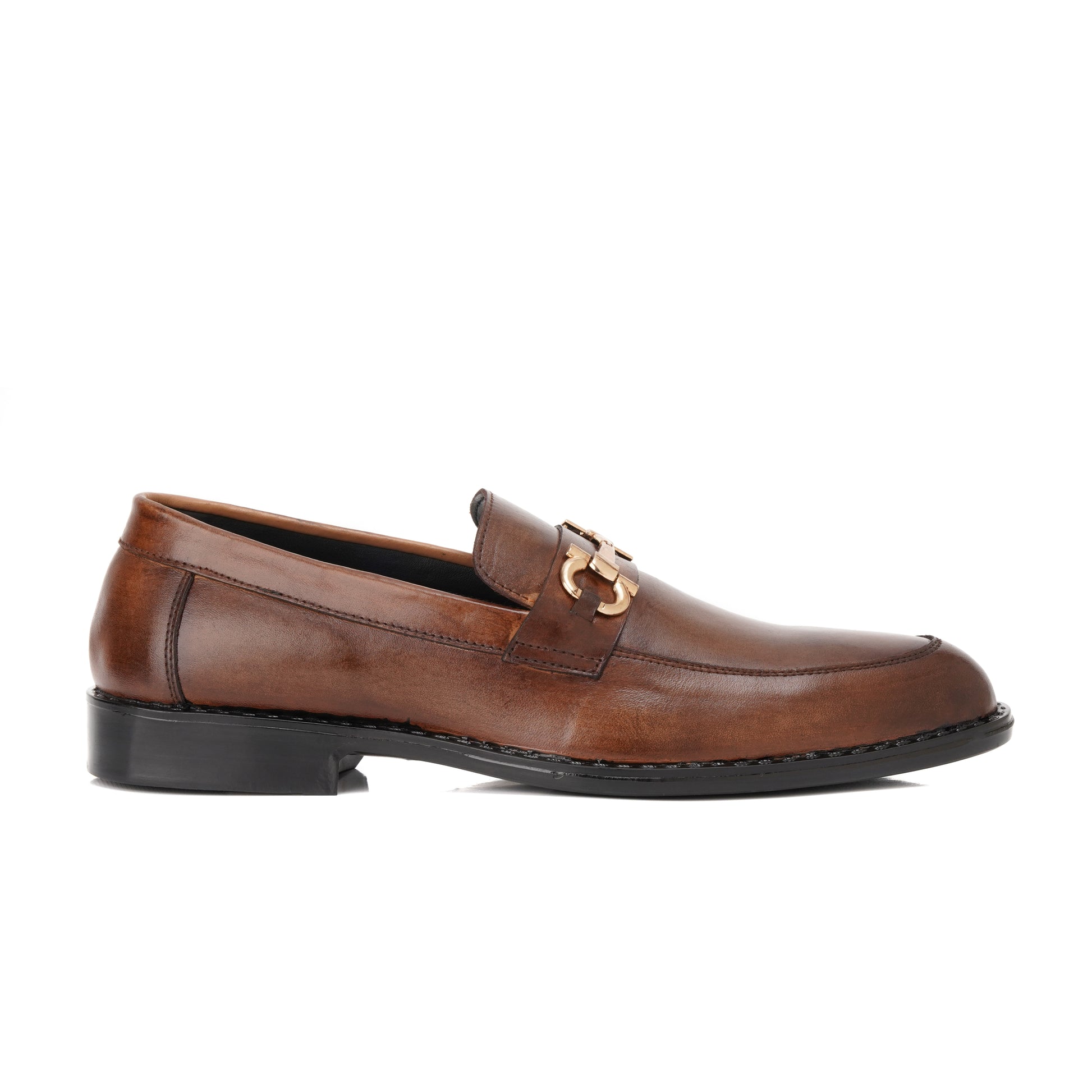 ST-05-Shaded Cow Leather Horse bit Formal Loafer Style In Rubber sole - DeVogue