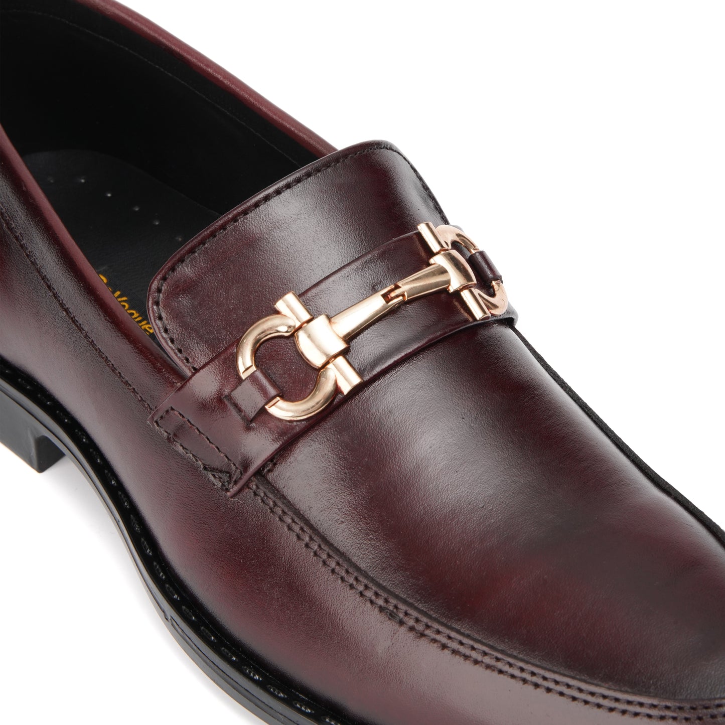 ST-05-Maroon Cow Leather Horse bit Formal Loafer Style In Rubber sole - DeVogue