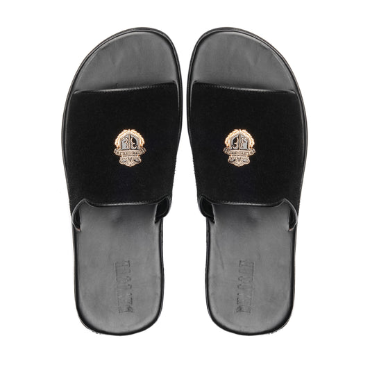 CT-01-Black Suede Chappal - DeVogue