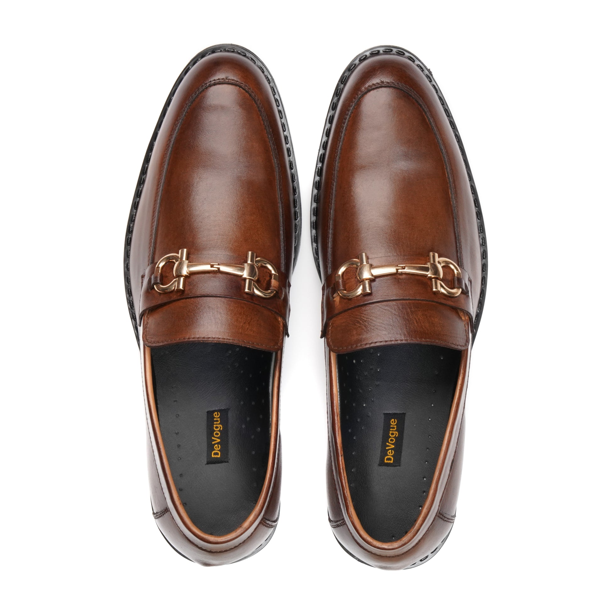 ST-05-Shaded Cow Leather Horse bit Formal Loafer Style In Rubber sole - DeVogue
