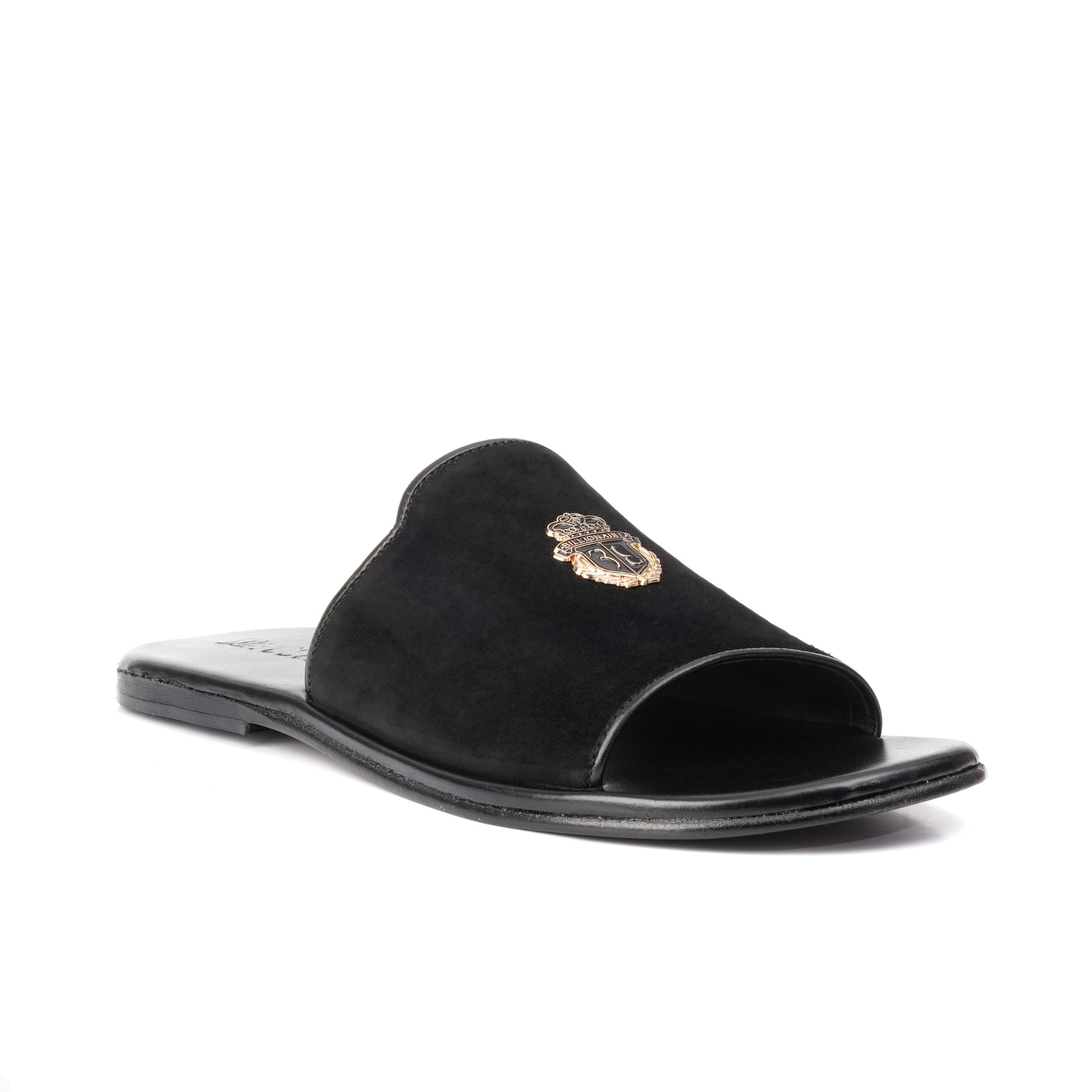 CT-01-Black Suede Chappal - DeVogue