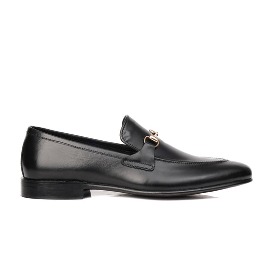 SKU:4001-Black Cow Leather Formal Loafer Style - DeVogue