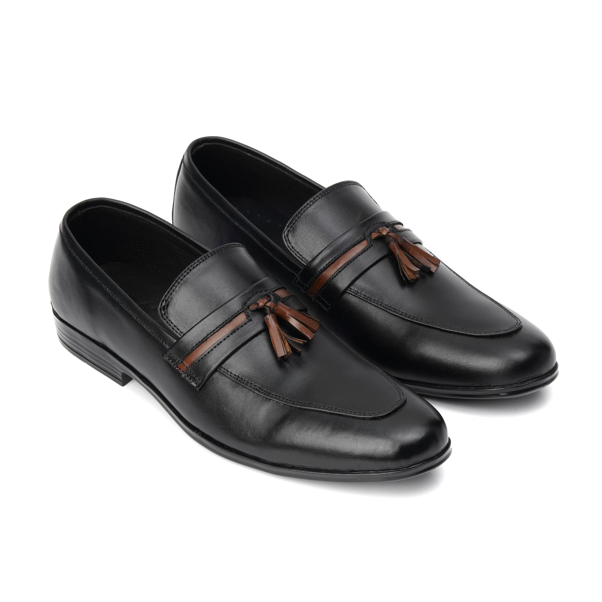 803-Black Royal Tassel loafer - DeVogue