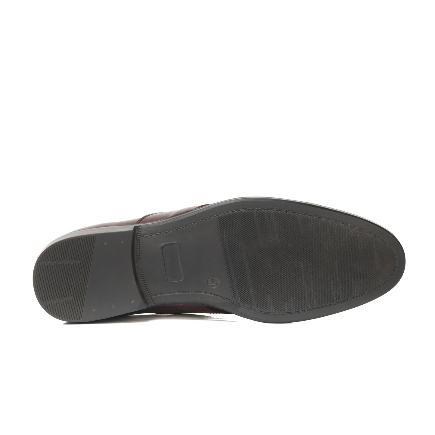 5004-Hot Maroon Cow Leather Formal Loafer Style In Rubber sole - DeVogue