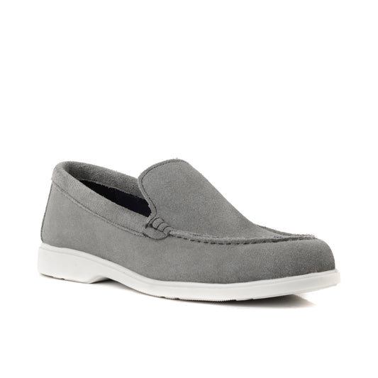 LP-01 Grey loafers with white sole - DeVogue