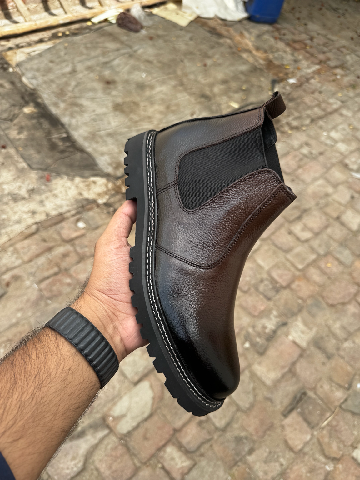 8019-Brown Mild Chelsea Boots