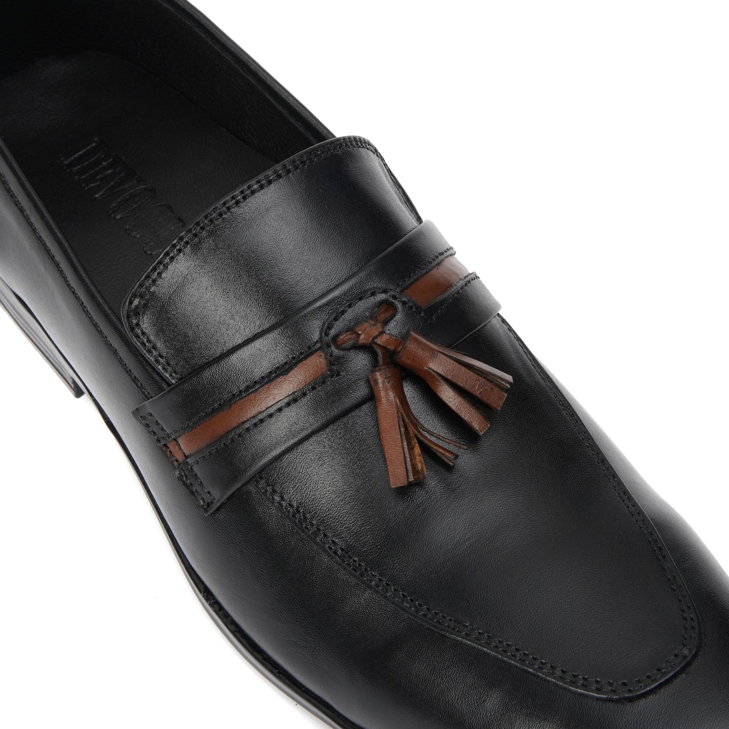 803-Black Royal Tassel loafer - DeVogue