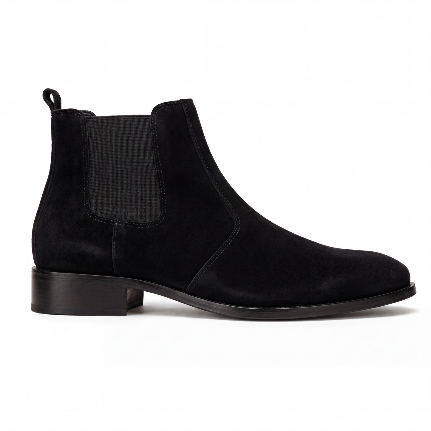 8015-Black Suede leather Chelsea