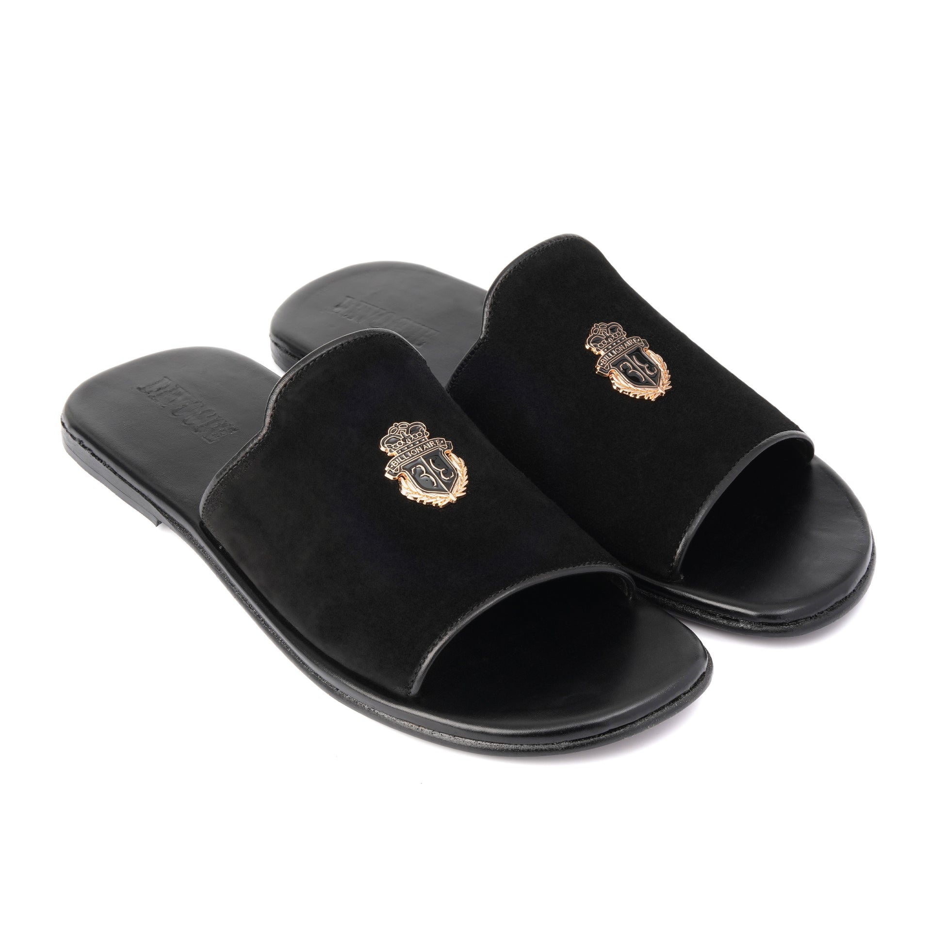 CT-01-Black Suede Chappal - DeVogue