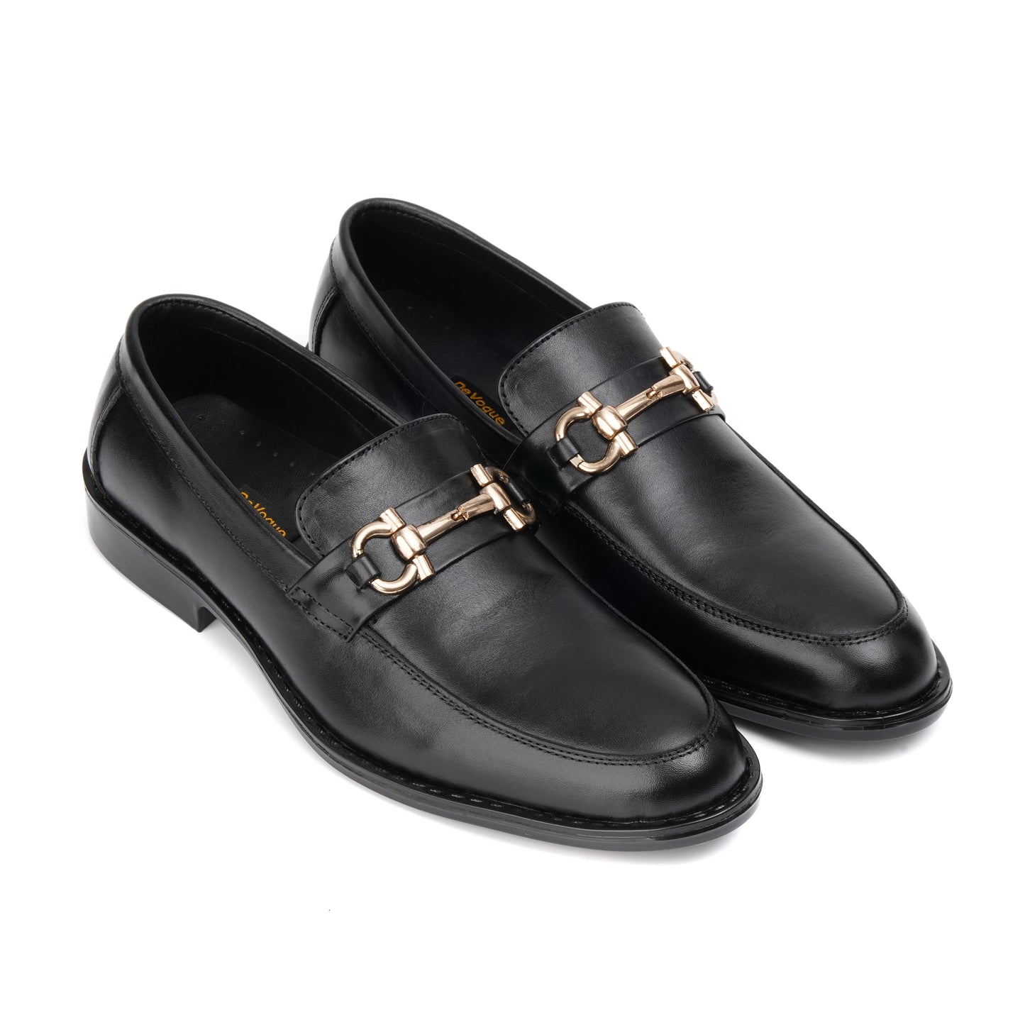 ST-05-Black Cow Leather Horse bit Formal Loafer Style In Rubber sole