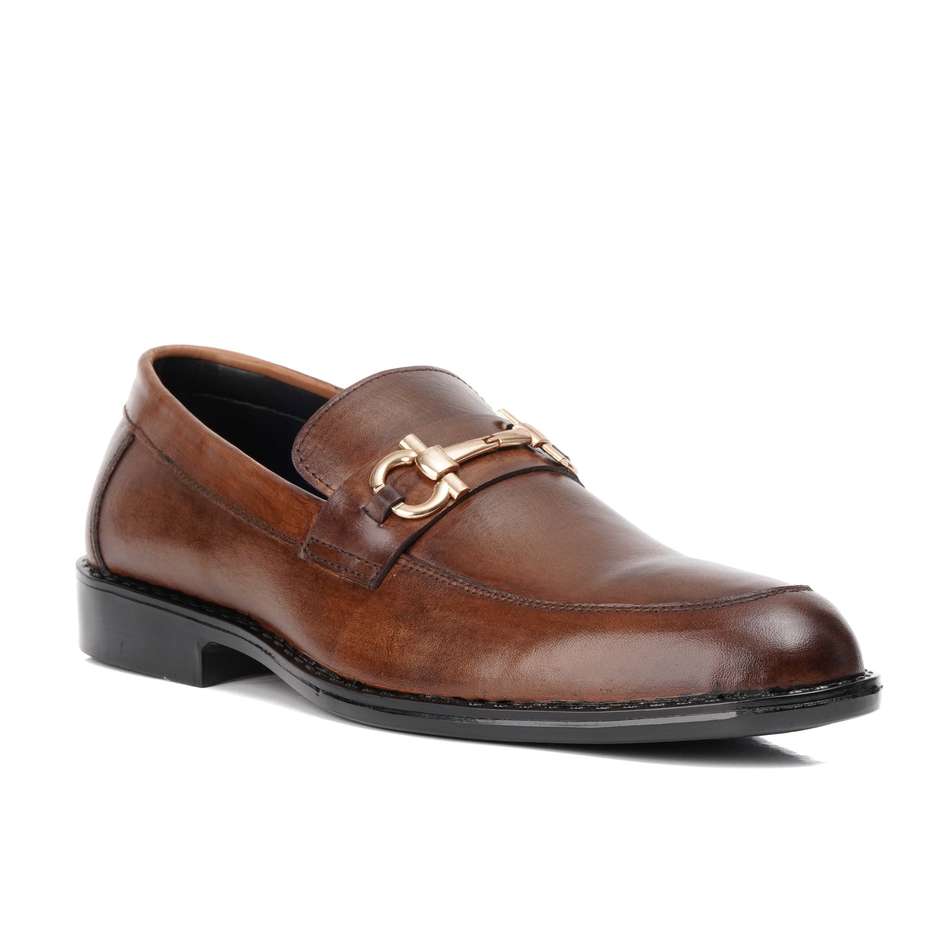 ST-05-Shaded Cow Leather Horse bit Formal Loafer Style In Rubber sole - DeVogue