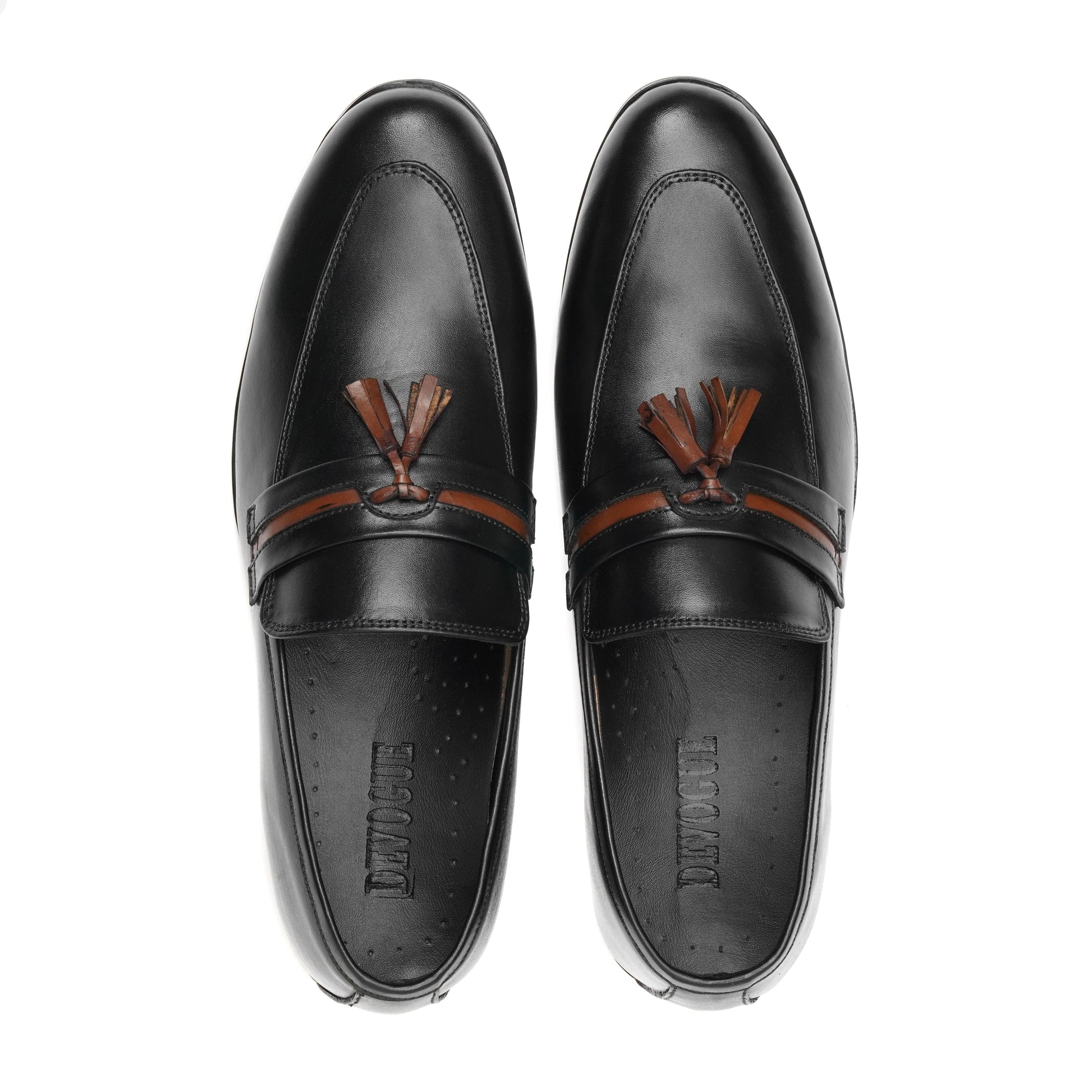 803-Black Royal Tassel loafer - DeVogue