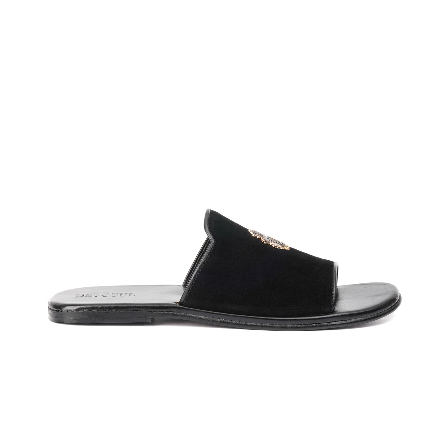 CT-01-Black Suede Chappal - DeVogue