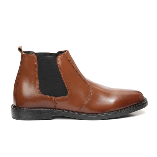 8010-Tan Cow Leather Chelsea boots - DeVogue