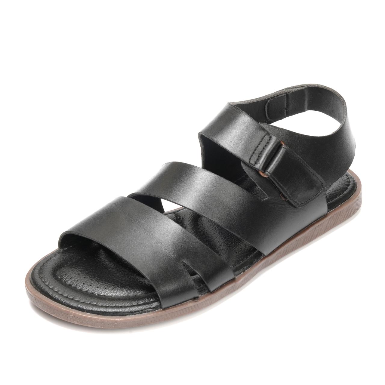 701-Black Sandal style Pure Cow Leather Shoes Trending shoes