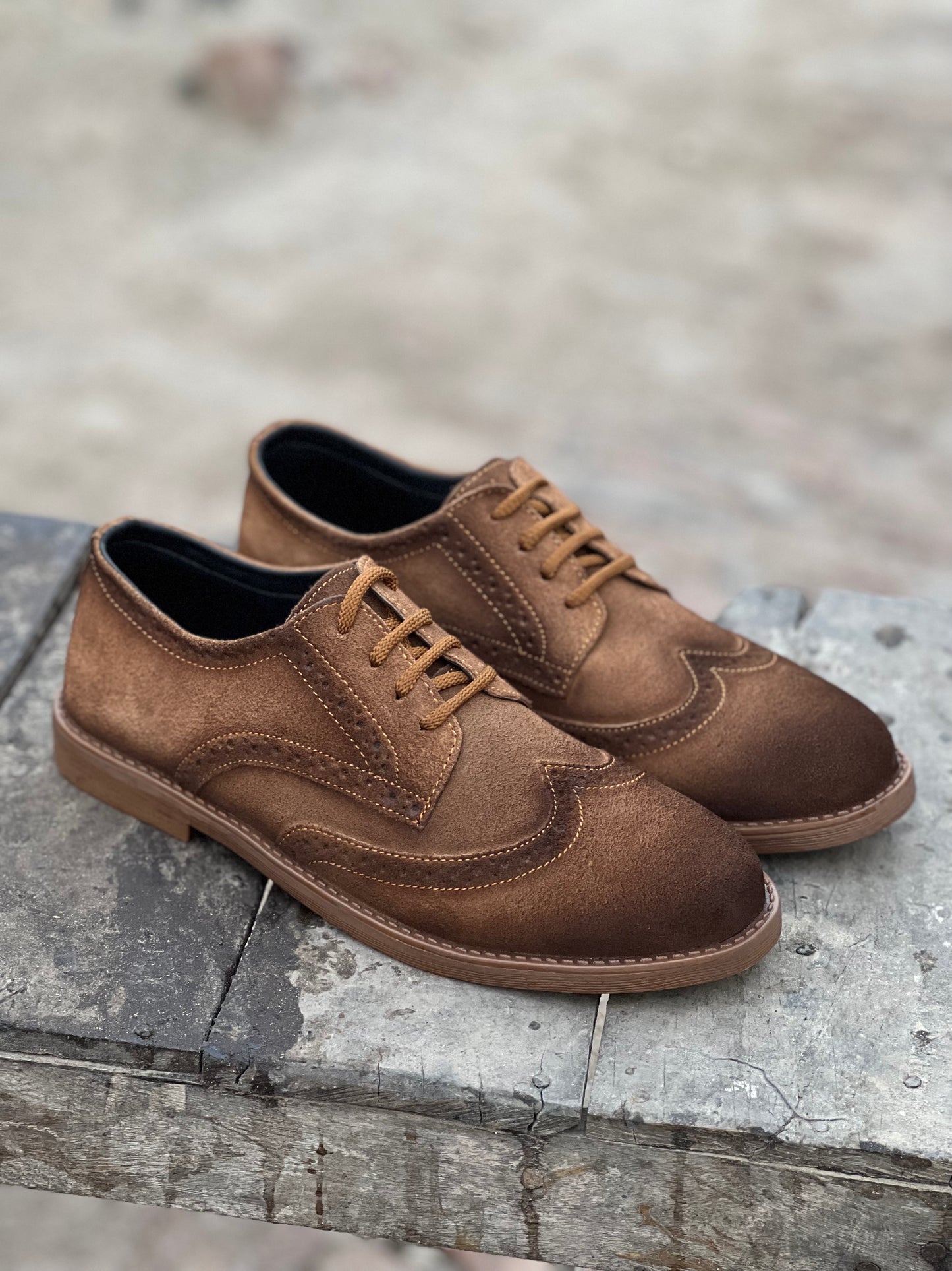 7058 - Shaded Camel Casual Suede Shoes