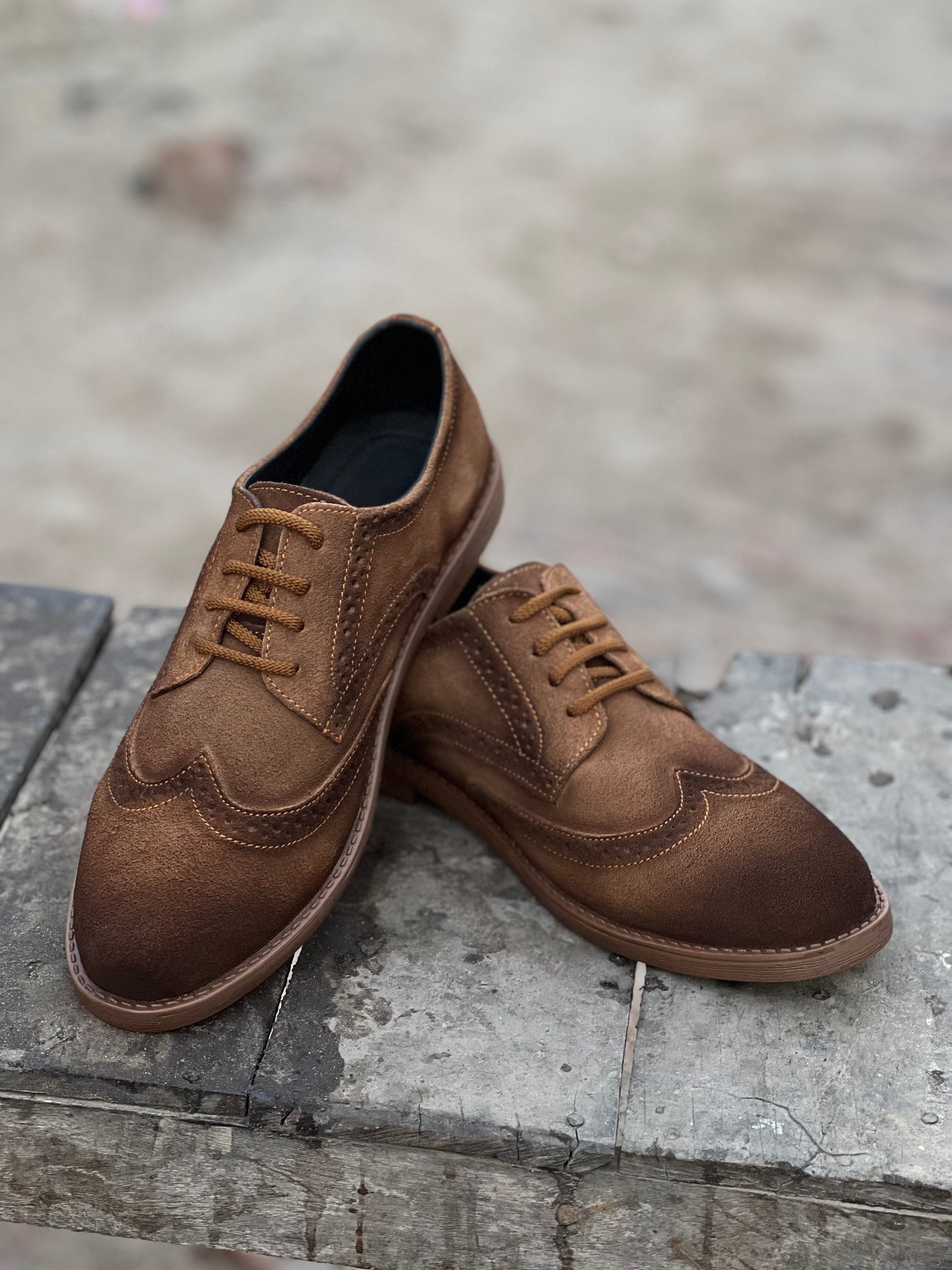 7058 - Shaded Camel Casual Suede Shoes