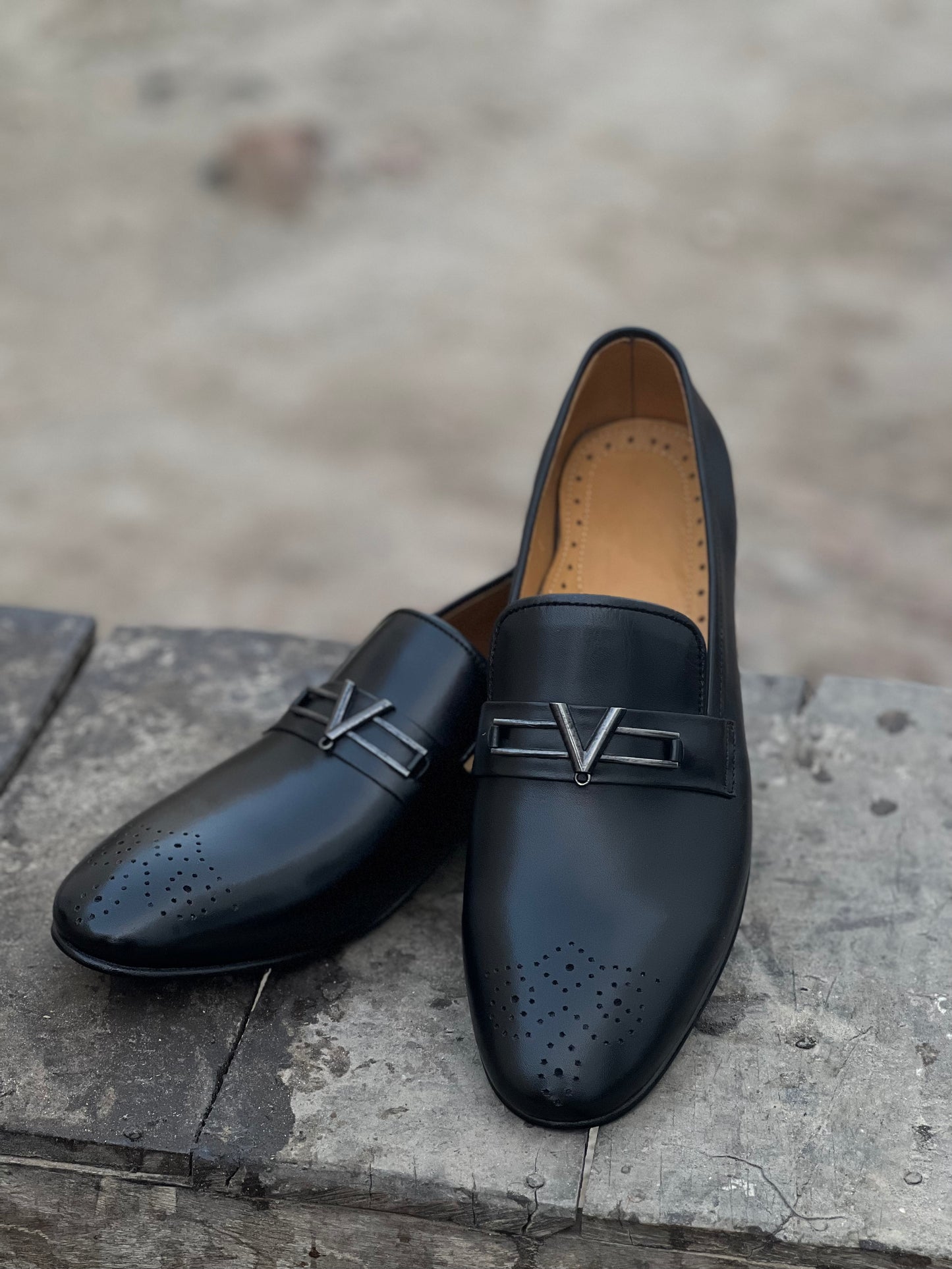 ST-3003-Black Cow Leather Formal Loafer Style