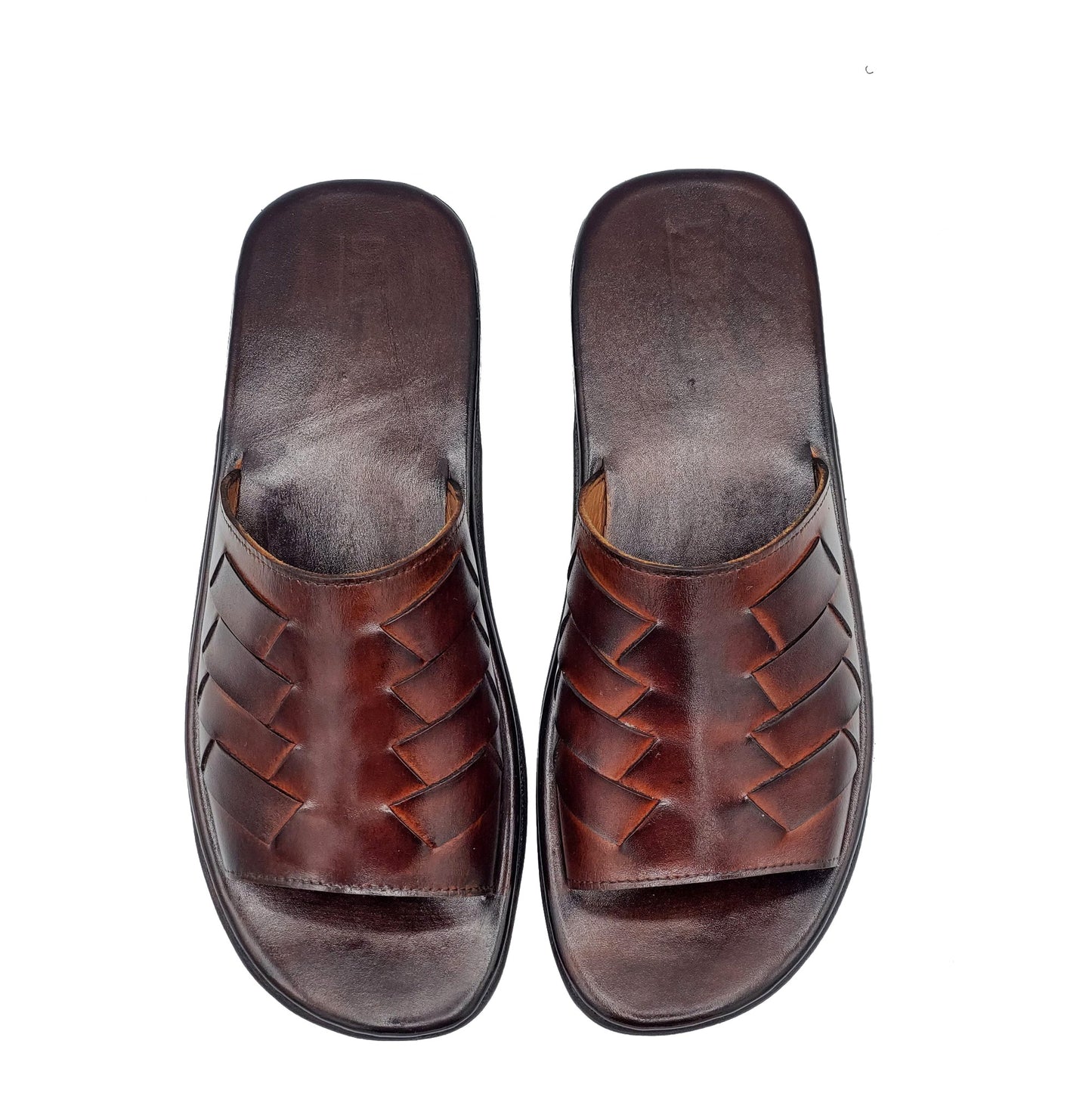 R-405-Brown Two tone Premium Chappal Pure Full grain Cow Leather Shoes Trending shoes