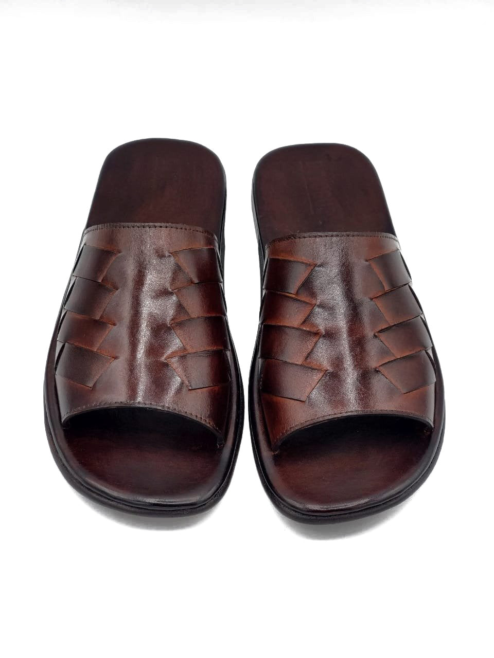 R-405-Brown Two tone Premium Chappal Pure Full grain Cow Leather Shoes Trending shoes