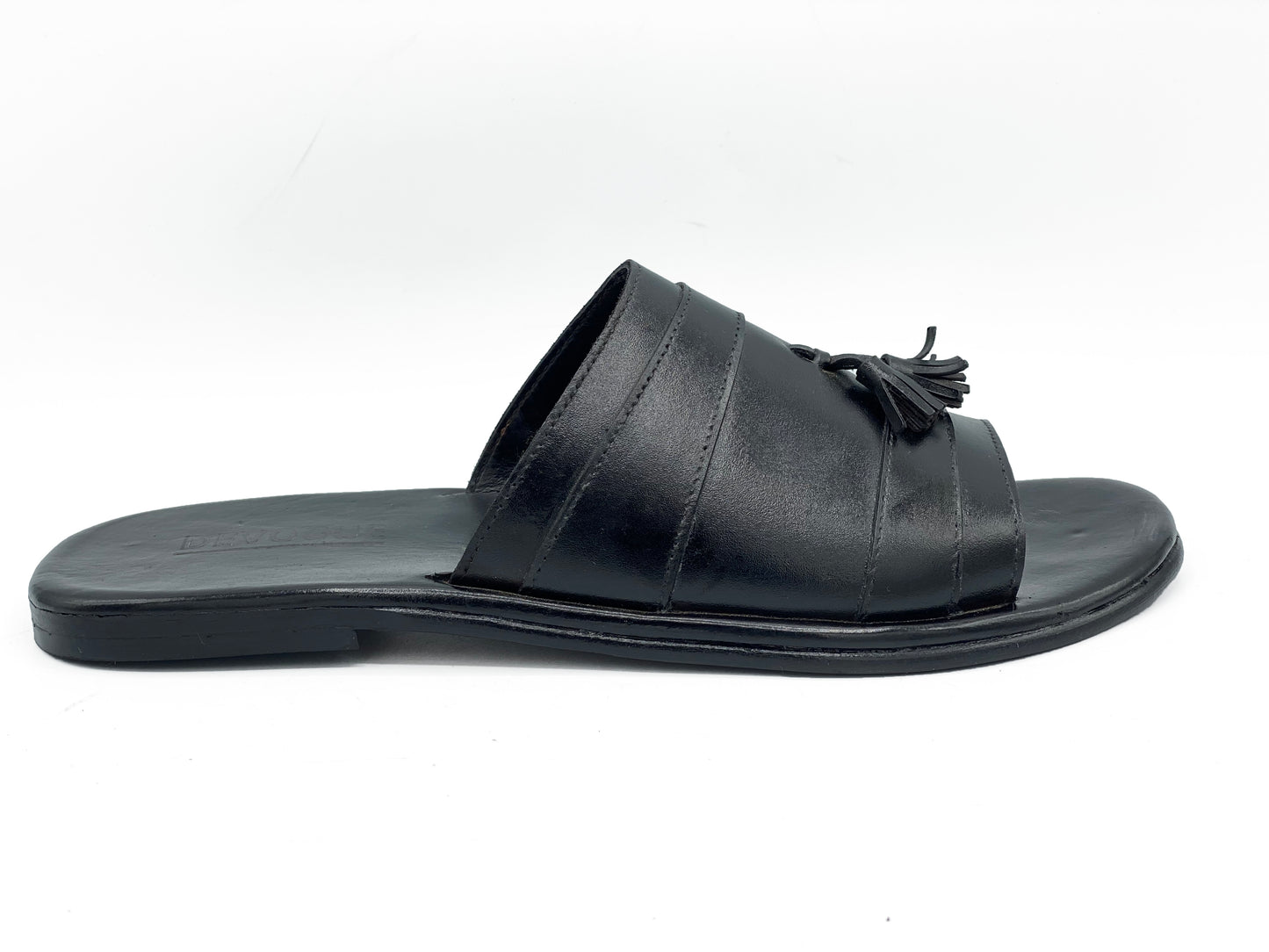 SKU: R-407-Black Premium Quality Tassel Chappal Pure Cow Leather Shoes Trending shoes - DeVogue