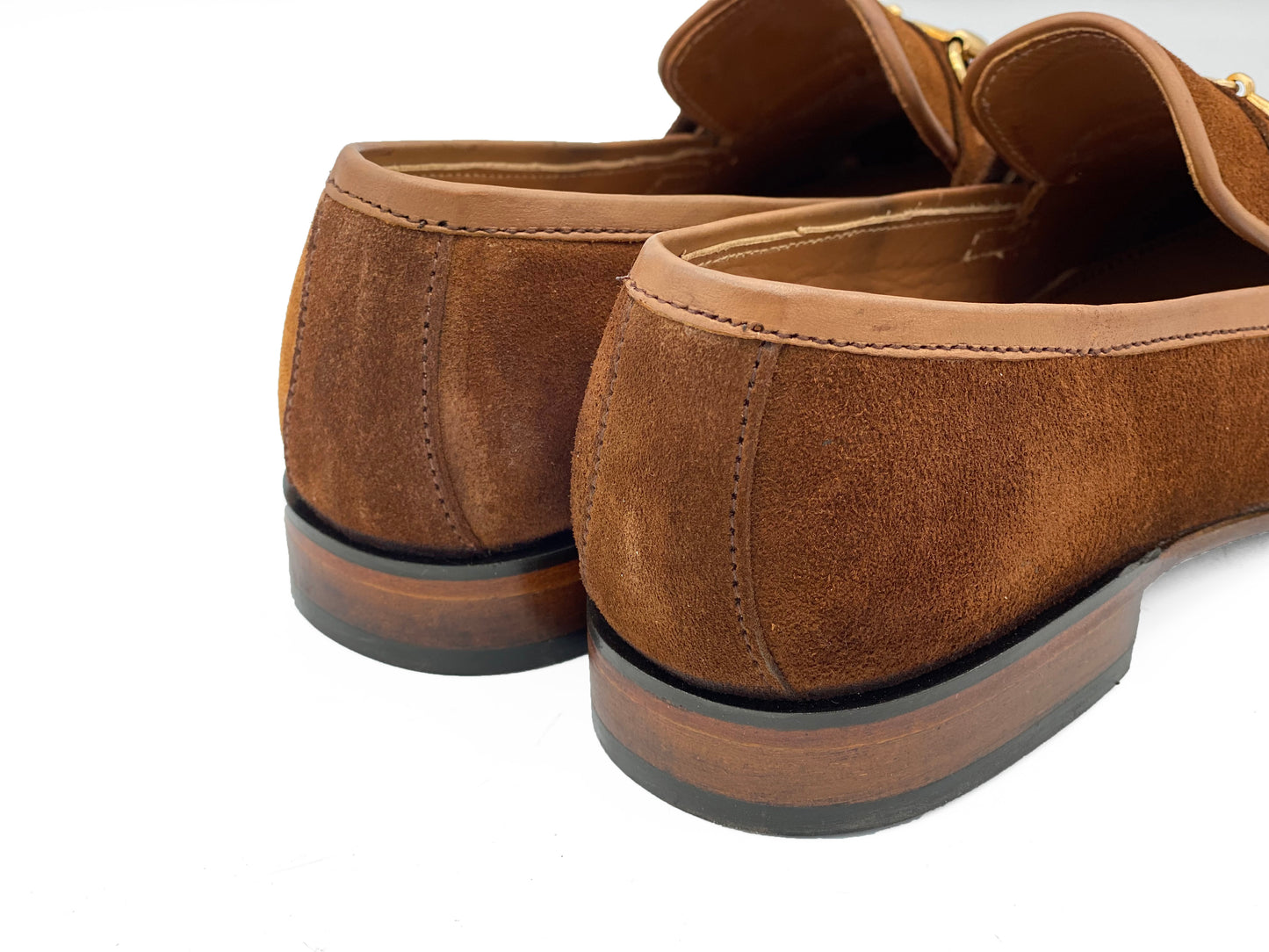 SKU:4050-Brown Suede Cow Leather Formal Loafer Style - DeVogue