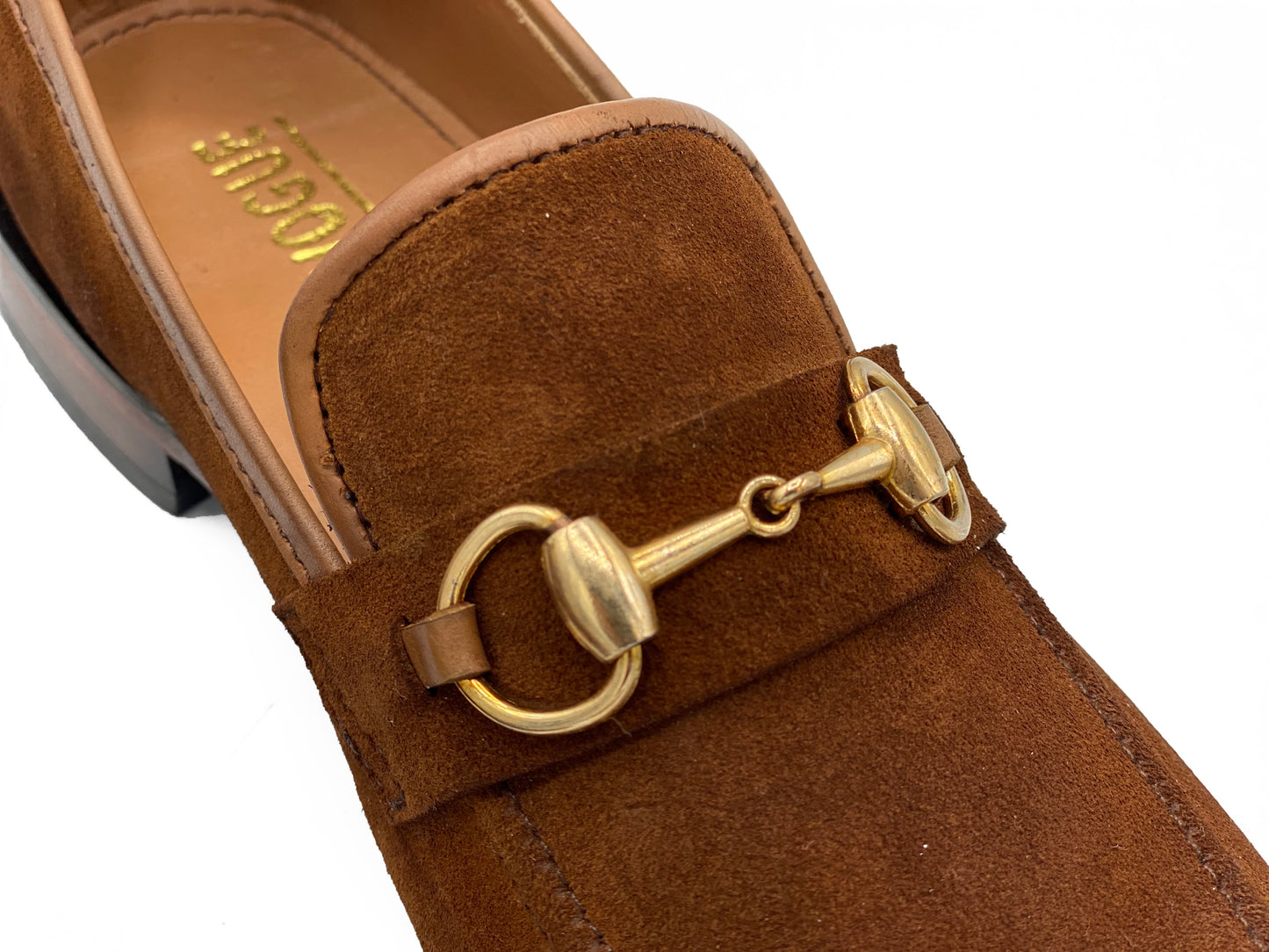 SKU:4050-Brown Suede Cow Leather Formal Loafer Style - DeVogue