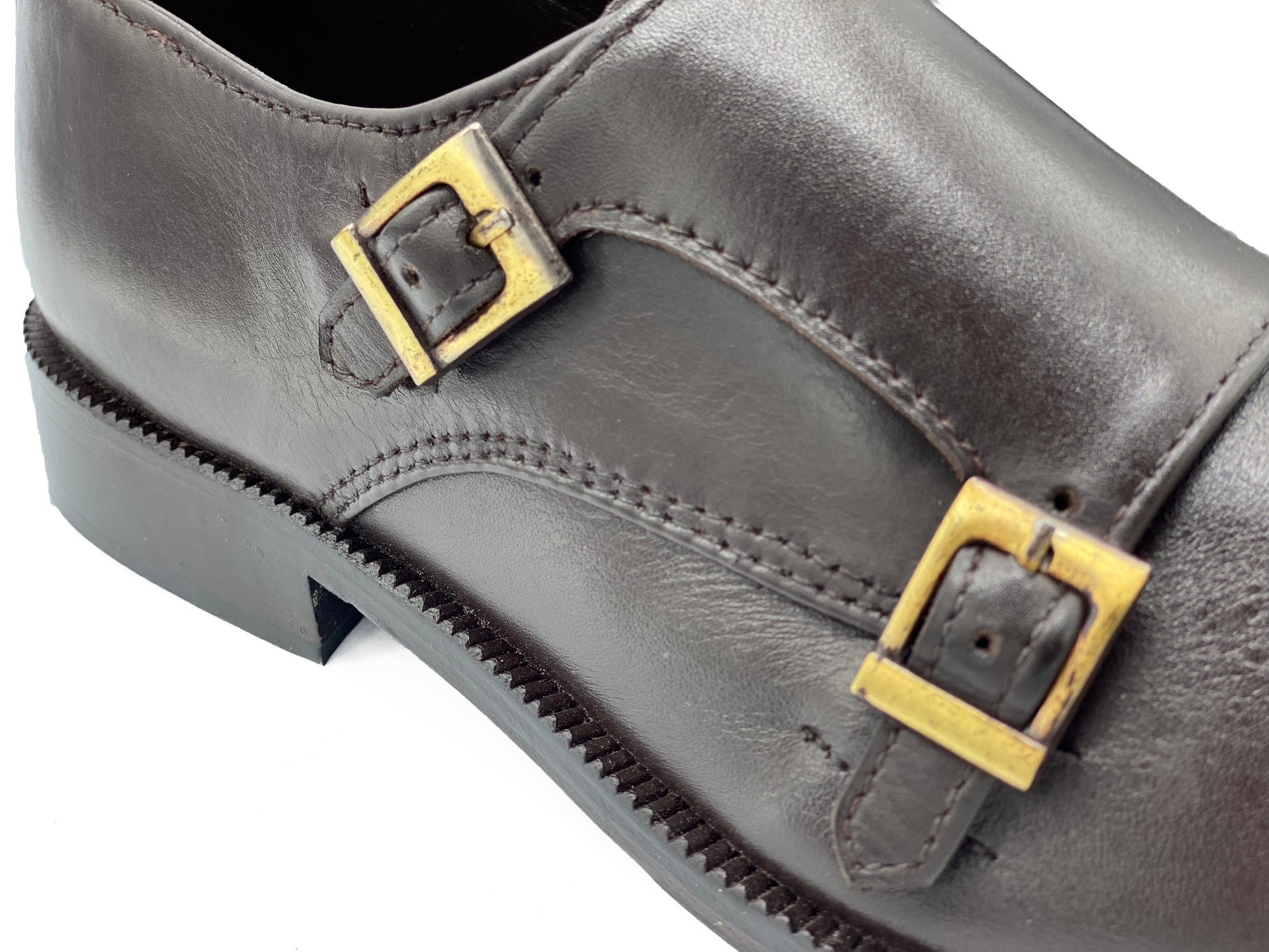 SKU:2011-Tan Cow Leather Formal Double Monk Style - DeVogue