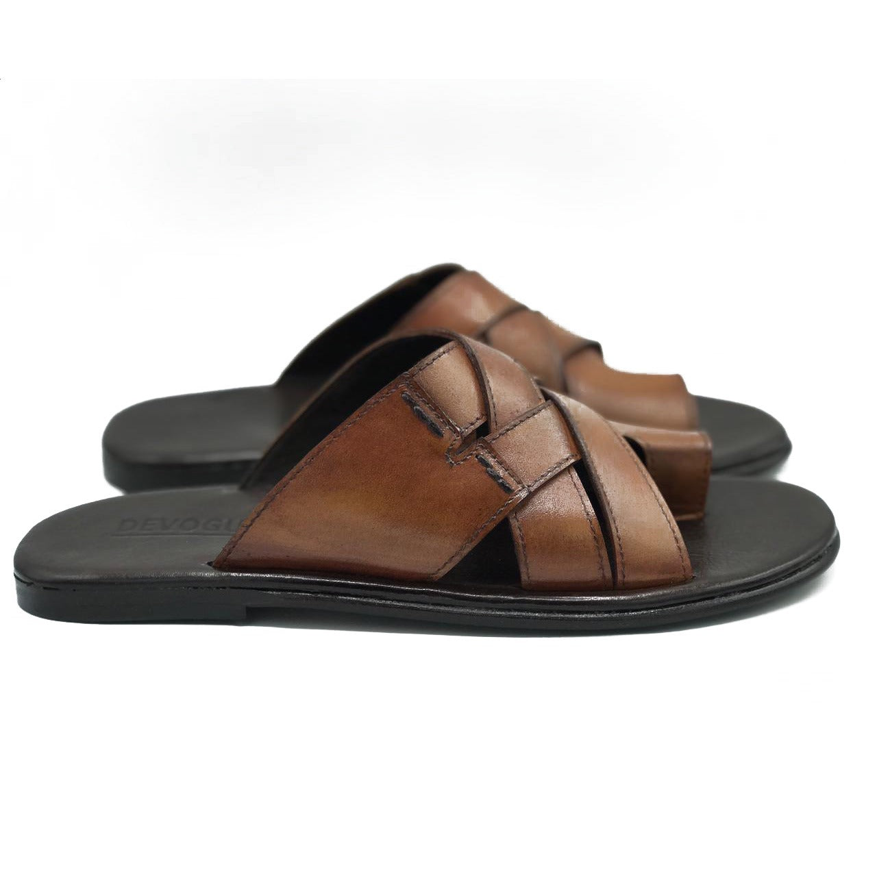 SKU: R-403-Brown Strips Premium Quality Chappal Pure Cow Leather Shoes Trending shoes