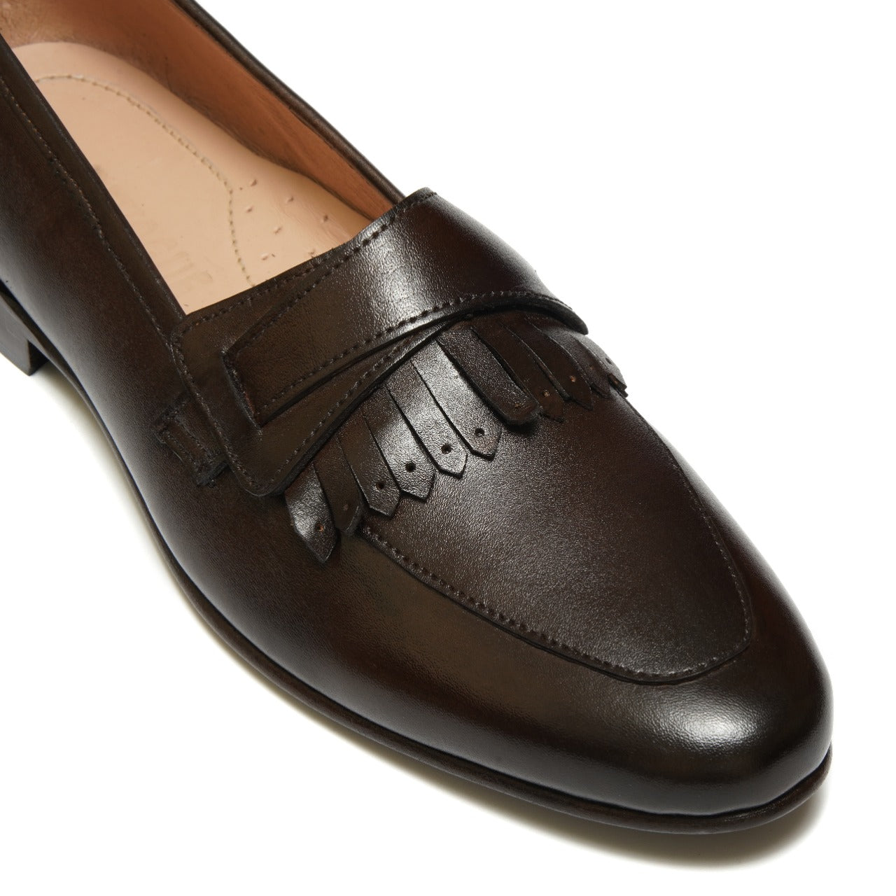 SKU:4023-Brown Cow Leather Formal Loafer Style - DeVogue