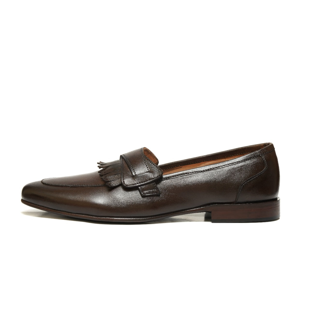 SKU:4023-Brown Cow Leather Formal Loafer Style - DeVogue