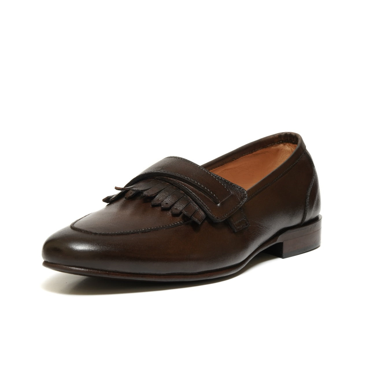 SKU:4023-Brown Cow Leather Formal Loafer Style - DeVogue