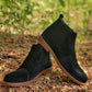 SKU:8011-Black Suede Cow Leather Chelsea boots