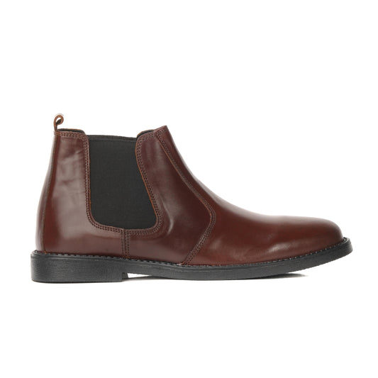 8010-Maroon Cow Leather Chelsea boots - DeVogue