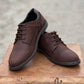7069-Oily Brown Casual Suede Shoes with extra comfort on back - DeVogue