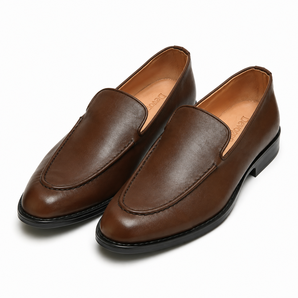 6006-Brown Soft Premium Formal leather loafers