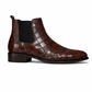 8015-Croc Brown leather Chelsea - DeVogue