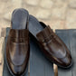 5044-Brown Mule style Pure Cow Leather Shoe - DeVogue