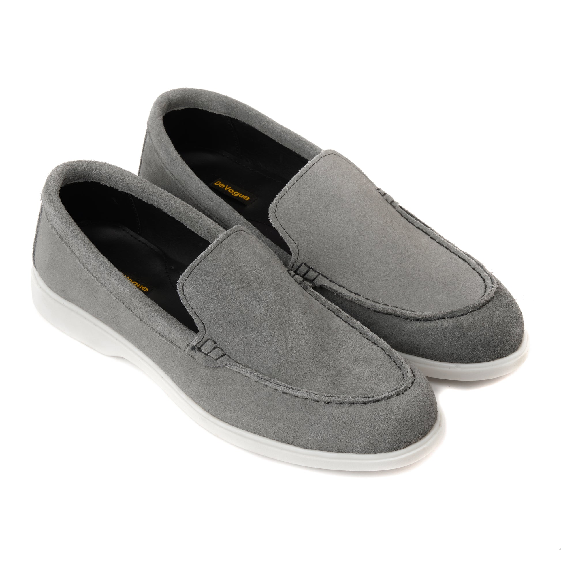 LP-01 Grey loafers with white sole - DeVogue