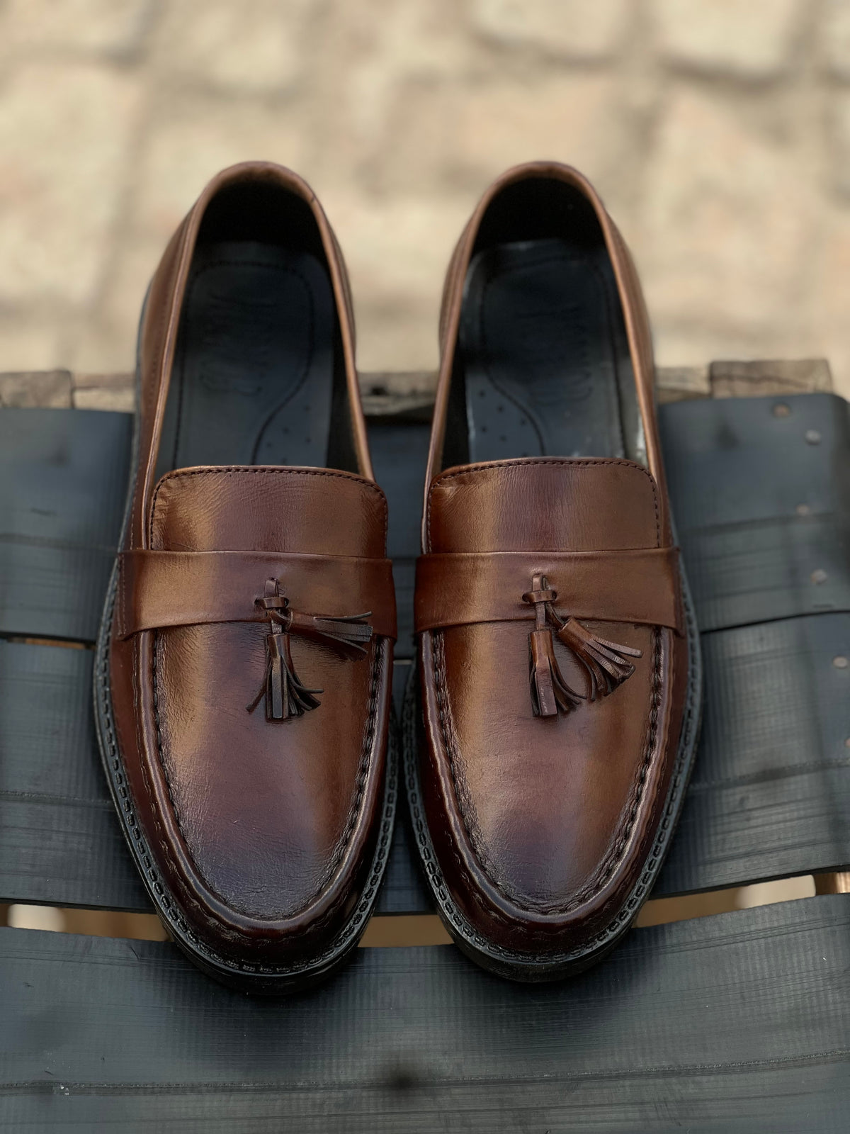 Devogue ST-10-Brown loafers with Patina finish – DeVogue