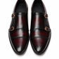 2011-Patina Blood colour Cow Leather Formal Double Monk Style - DeVogue
