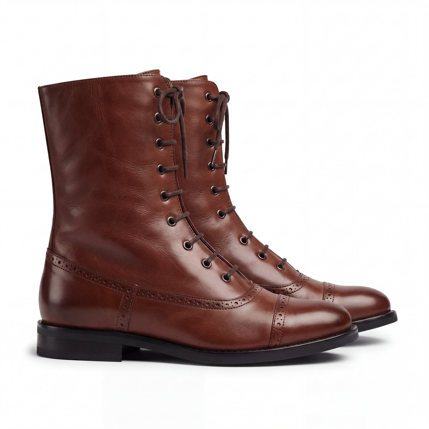 SKU:1007-Brown Cow Leather long boots for men