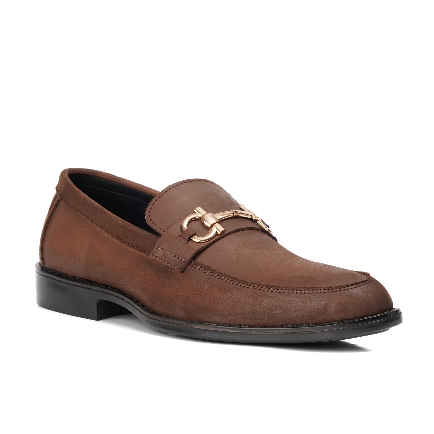 ST-05-Oily Suede Cow Leather Horse bit Formal Loafer Style In Rubber sole