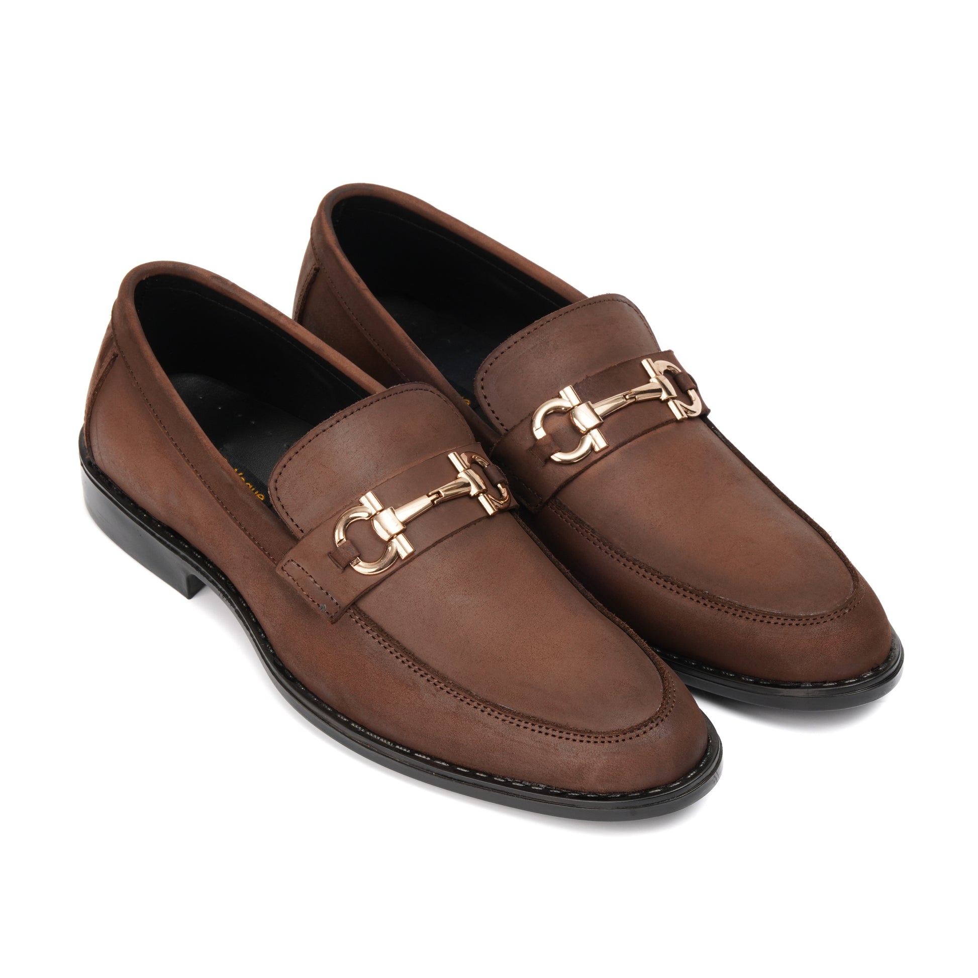 ST-05-Oily Cow Leather Horse bit Formal Loafer Style In Rubber sole - DeVogue