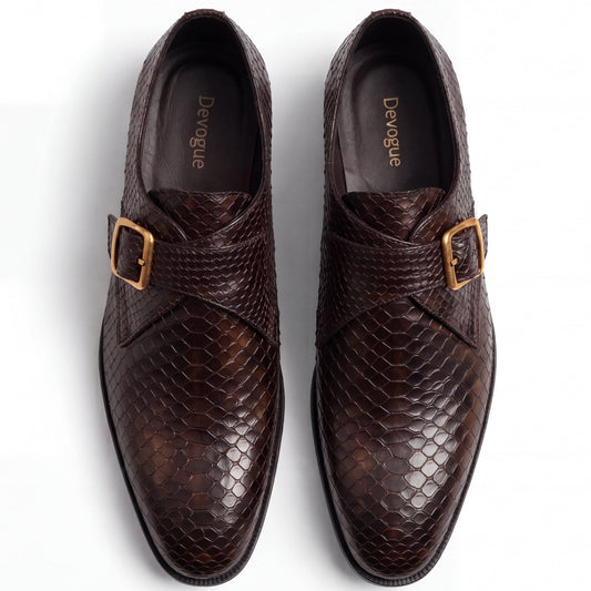 2011-S Brown Snake Embossed Cow Leather Formal
