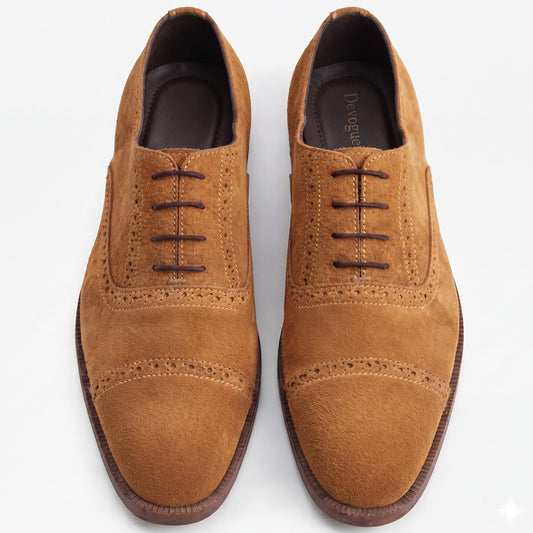 RY-Camel Royal Italian Suede Camel Formal Laced Shoe