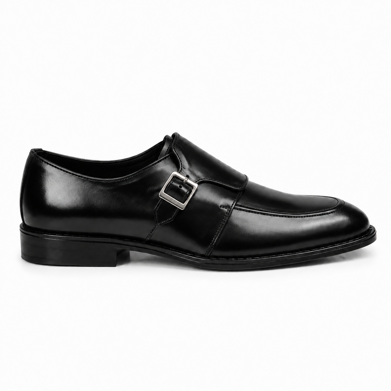 7011-Black Rubber Sole Cow Leather Formal